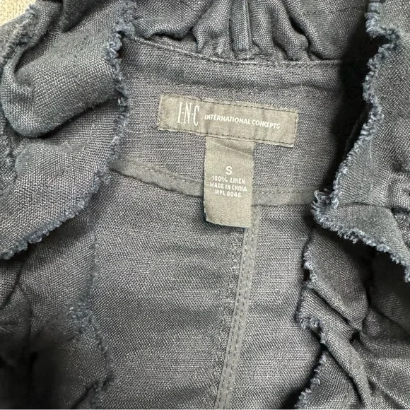 Black cropped linen jacket - Picture 6 of 13